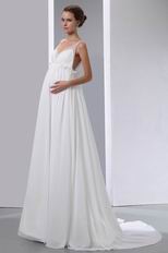 Designer Straps Ivory Maternity Wedding Dress For Discount