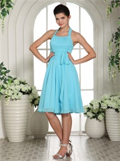 Lorman Aqua Blue Chiffon Dama Group Dress Under 70