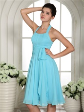 Lorman Aqua Blue Chiffon Dama Group Dress Under 70