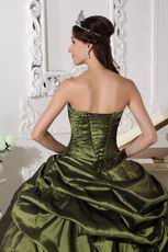 Strapless Olive Green Quinceanera Dress For Sweet 16 Party