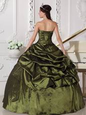 Strapless Olive Green Quinceanera Dress For Sweet 16 Party