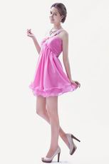 Cute One Shoulder Pink Mini Skirt Sweet 16 Dresses For Sale