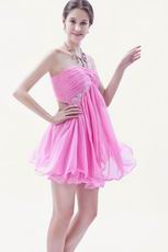 Cute One Shoulder Pink Mini Skirt Sweet 16 Dresses For Sale