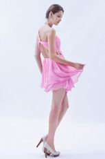 Cute One Shoulder Pink Mini Skirt Sweet 16 Dresses For Sale