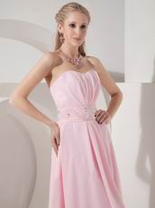 Sweetheart High-low Baby Pink Chiffon Skirt Prom Dress