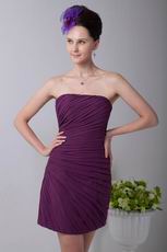 Pretty Strapless Wedding Party Bridesmaid Dress Purple