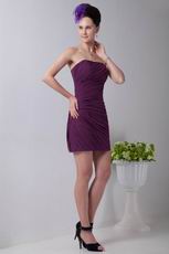 Pretty Strapless Wedding Party Bridesmaid Dress Purple