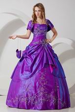 Top Designer Embroidery Purple Quinceanera Dresss With Jacket