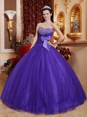 Bowknot Side Decorate Fashionable Amethyst Quinceanera Dress