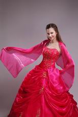 Strapless Lace Up Back Fuchsia Quinceanera Dress For Girl