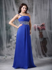 One Shoulder Floor-length Royal Blue Prom Dress Cheap Inexpensive