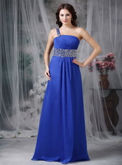 One Shoulder Floor-length Royal Blue Prom Dress Cheap Inexpensive