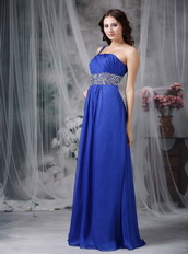 One Shoulder Floor-length Royal Blue Prom Dress Cheap Inexpensive