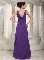 V-neck New Look Prom Dresses For Designer Purple Chiffon Skirt Inexpensive