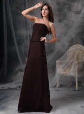 Brown Strapless Floor-length Prom Dress Discount Inexpensive