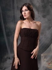 Brown Strapless Floor-length Prom Dress Discount Inexpensive