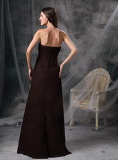 Brown Strapless Floor-length Prom Dress Discount Inexpensive