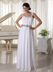 Cache White Pure Long Prom Dress For Foramal Evening Wear Inexpensive