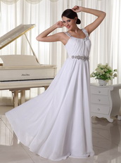 Cache White Pure Long Prom Dress For Foramal Evening Wear Inexpensive