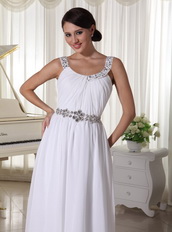 Cache White Pure Long Prom Dress For Foramal Evening Wear Inexpensive