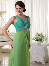 2014 Chiffon Straps Cache Prom Dress Teal and Grass Green Inexpensive