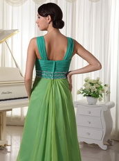 2014 Chiffon Straps Cache Prom Dress Teal and Grass Green Inexpensive