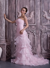 Baby Pink Sweetheart Ruffles Layers Skirt Prom Dress For Sale Inexpensive