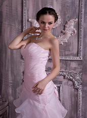 Baby Pink Sweetheart Ruffles Layers Skirt Prom Dress For Sale Inexpensive