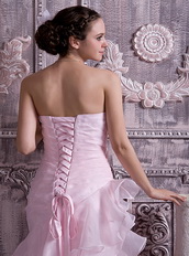 Baby Pink Sweetheart Ruffles Layers Skirt Prom Dress For Sale Inexpensive