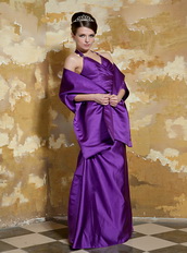 V-neck Floor-length Skirt Purple Taffeta Prom Dress Halter Top Inexpensive