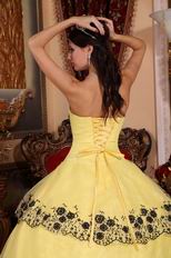 Moon Yellow Dropped Waist Lace Layers Evening Quinceanera Gown