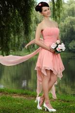 Discount Strapless Asymmetrical Skirt Short Pink Celebrity Party Dress