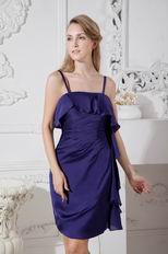 Sexy Spaghetti Straps Sheath Navy Blue Short Prom Dress Under $100