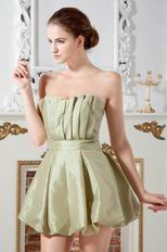 Sexy Sweetheart Ruched Ball Gown Mini Olive Taffeta Mini Prom Dress