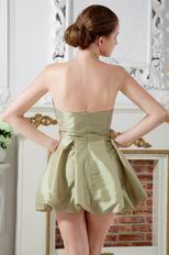 Sexy Sweetheart Ruched Ball Gown Mini Olive Taffeta Mini Prom Dress