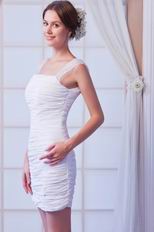 Top Seller White Chiffon Short Prom Dress With Beaded Straps