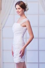 Top Seller White Chiffon Short Prom Dress With Beaded Straps