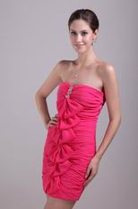 Hot Pink Chiffon Skirt Top Designer Short Prom Dress