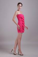 Hot Pink Chiffon Skirt Top Designer Short Prom Dress