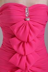 Hot Pink Chiffon Skirt Top Designer Short Prom Dress