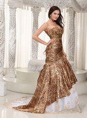 Mermaid Prom Dress Design With Leopard Printed Fabric Luxury