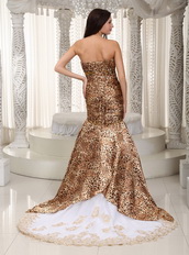 Mermaid Prom Dress Design With Leopard Printed Fabric Luxury