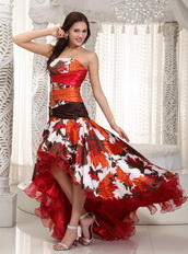 Colorful High-low Mermaid Prom Dress By Printed Fabric Luxury