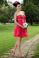 Cute Strapless Ruffle Skirt Rose Pink Sweet 16 Dresses