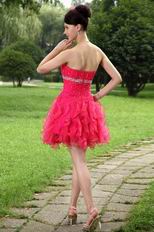 Cute Strapless Ruffle Skirt Rose Pink Sweet 16 Dresses