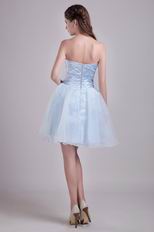 Baby Blue Short Organza Sweet Sixteen Dress Cheap Price