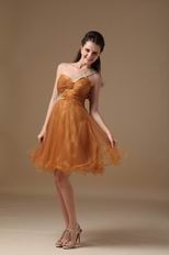 Ocher One Shoulder Neckline Sweet 16 Girl Dress