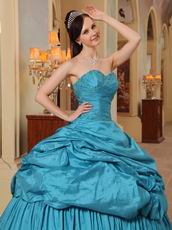 Teal Blue Designer Puffy Quinceanera Dress For 2014 Winter