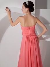 Hand Made Flowers Watermelon 2014 Wedding Bridesmaid Dress