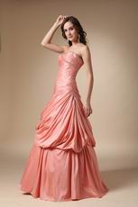 Pink Strapless Floor-length Taffeta Prom Ball Gown